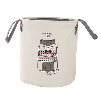 

Foldable Round Home Organizer Cotton Storage Baskets Bag For Baby Nursery,Toys,Laundry,Baby Clothing Style2