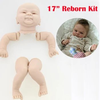 

17 inch Vinyl Silicone reborn baby kit Head 3/4 Arms And Legs unpainted DIY reborn babies Dolls Accessories