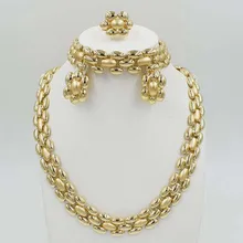 Дубай ювелирный набор Заполненный ожерелье браслет, женские индийские элегантные свадебные вечерние Дубай модные круглые шарики для украшений S