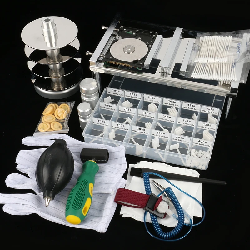 

2.5" 3.5" HDD Hard Drive Repair Head Replacement Tool Combs + Fixture + Swap Suite Auto Platter Extractor For Data Recovery