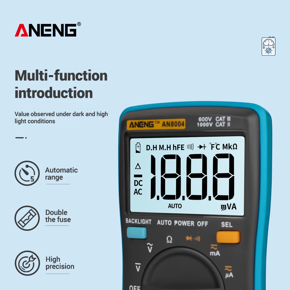 ANENG AN8004 LCD digital multimeter profesional capacitor tester esr meter richmeters inductance meter tester be true