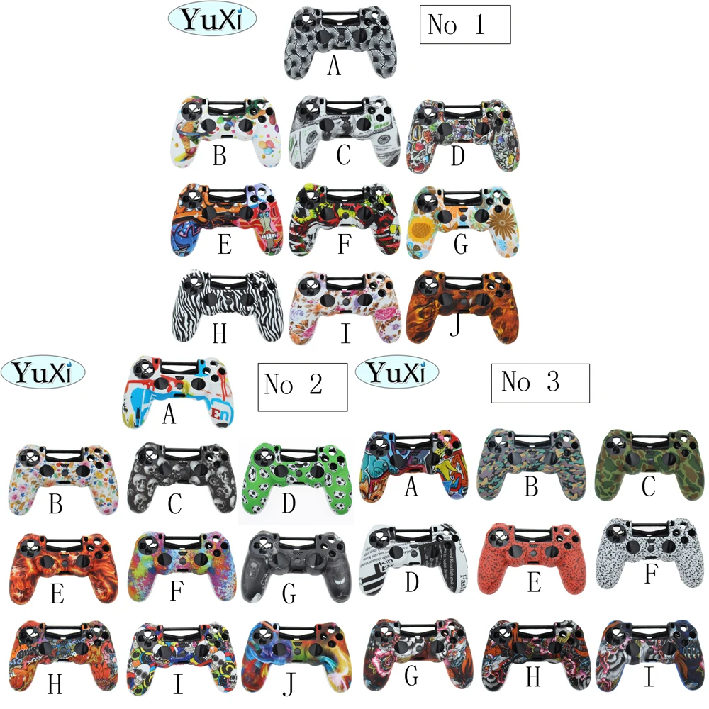 

YuXi Fashion Camo Soft Silicone Gel cover Rubber Protective Skin Case for Playstation 4 Pro PS4 Slim Gamepad Controller Protect