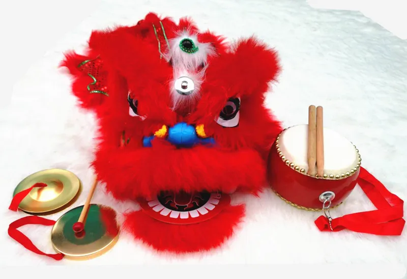 Китайский Pur Лев танец талисман костюм чистая шерсть Южная Лев для двух детей игрушки одежда реклама карнавал Хэллоуин Рождество