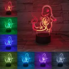 Мультфильм 3D лампа Покемон игровые фигурки огонь Дракон Charmander ночник светодиодный светильник многоцветный детский подарок Детские Игрушки Гаджеты
