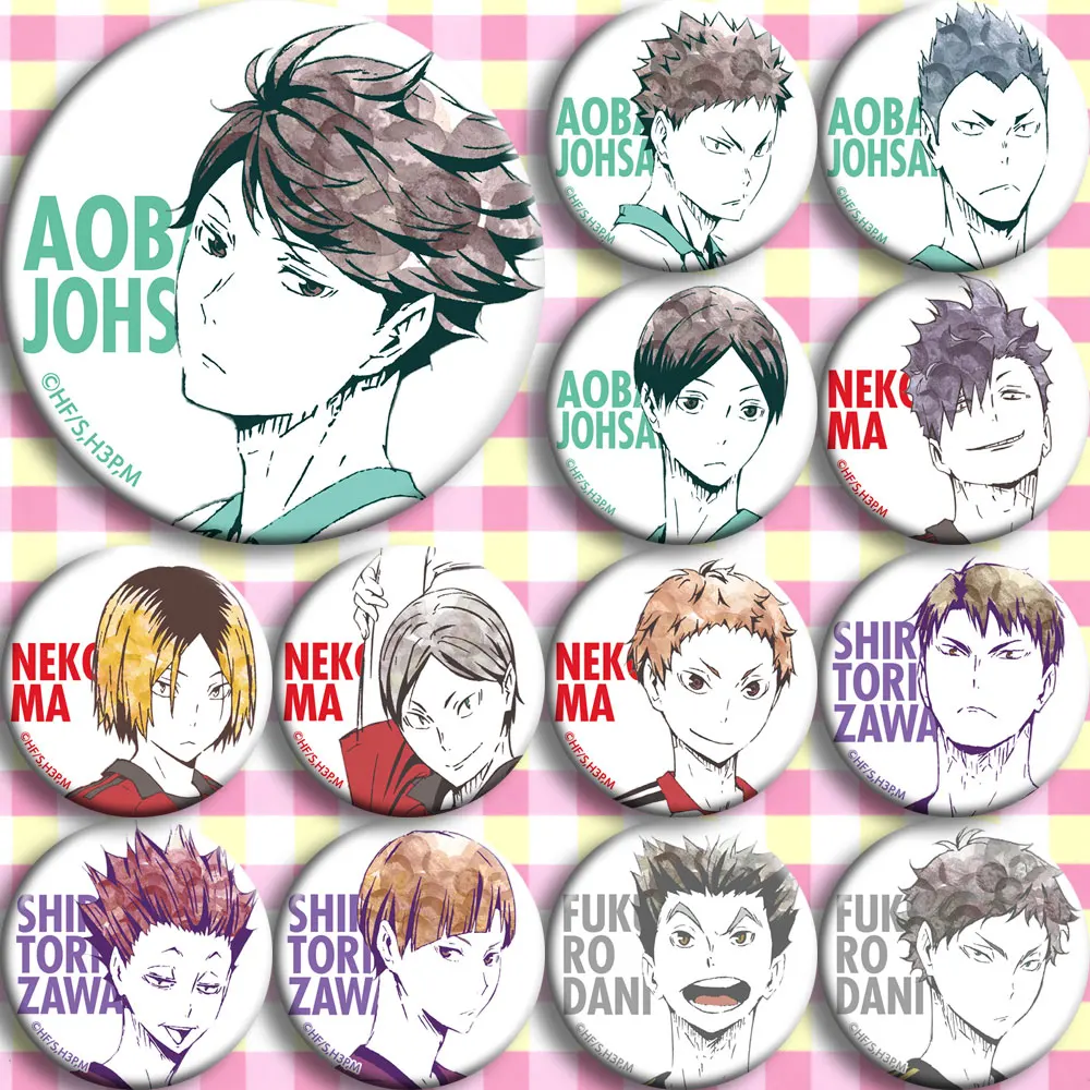 58 мм анимация Haikyu Nekoma старшая школа волейбол Kozume Kenma Kiyoko bages брошь|Броши| |