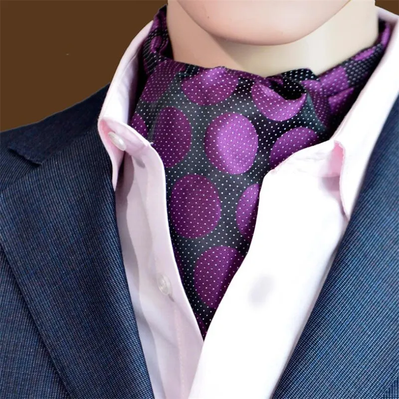 Covrlge Мужской винтажный галстук в горошек для свадьбы формальный Ascot Scrunch