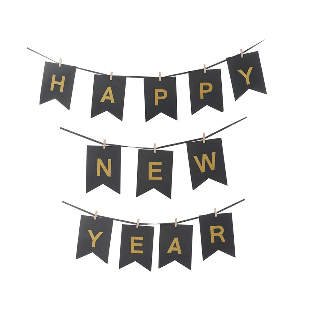Happy New Year 2019 Stars Grey /& Silver mix Bunting Banner by PARTY DECOR