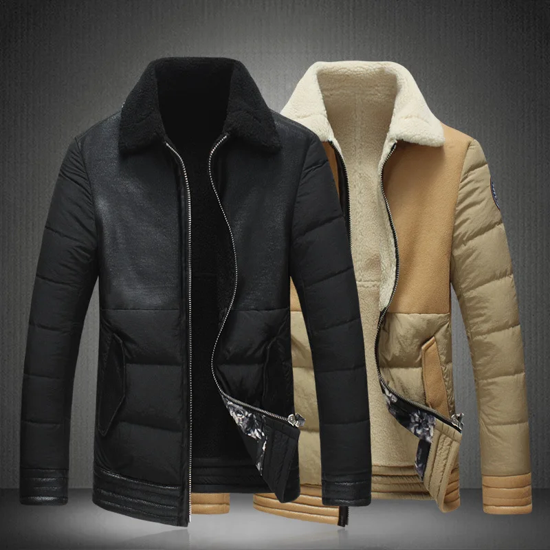 Мужская кожаная куртка NewBang черная мотоциклетная с мехом 4XL 5XL|mens fur coat|brand leather jacket