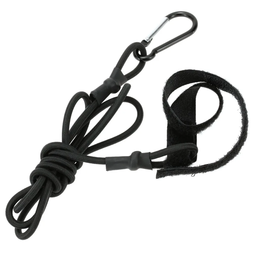 Securing Elastic Kayak Paddle Fishing Rod Pole Leash Bungee Cord With Carabiner Clip Buckle and Loop Tape Fastener Accessory