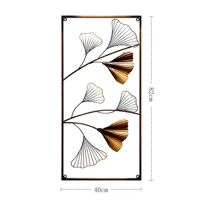 Современный кованый лист гинкго, Настенный декор, украшение для дома, гостиной, Настенная роспись, украшения для отеля, крыльца, 3D Наклейка на стену - Цвет: style2