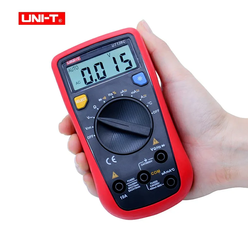 

Handheld Digital Multimeter UNI-T UT136C Temperature Meter AC DC Voltmeter Ammeter Ohm Multi Tester Diagnostic-tool