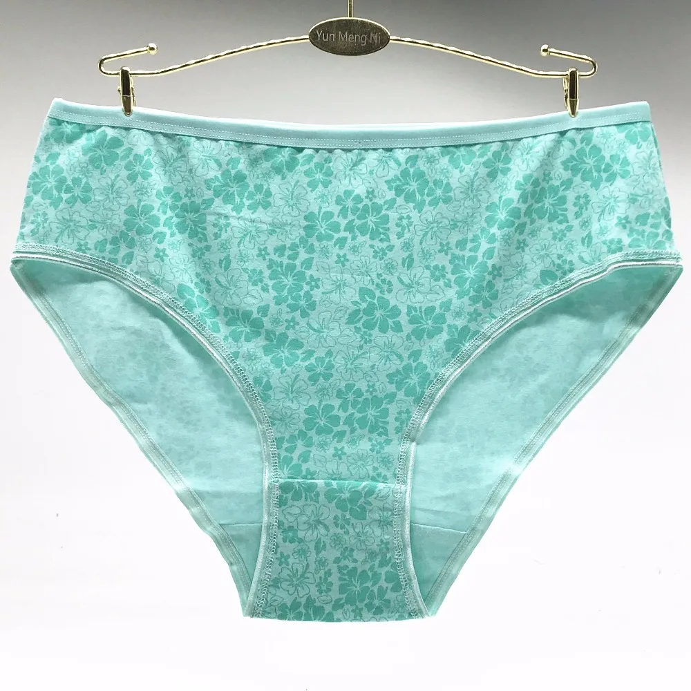 

Free Shipping 4pcs/lot Big yards 2XL/3XL/4XL Women's panties Large size lady women's underwear printing cotton pants 89253