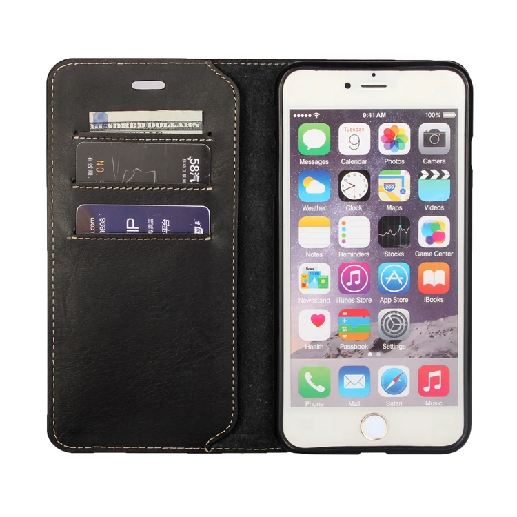 bilder für Für iPhone 6 s 6 s Plus Fall Luxury Real Leder Card Slot Wallet fall Für iPhone 6 6 Plus Echte Ledertasche Tasche Coque bilder für Für iPhone 6 s 6 s Plus Fall Luxury Real Leder Card Slot Wallet fall Für iPhone 6 6 Plus Echte Ledertasche Tasche Coque