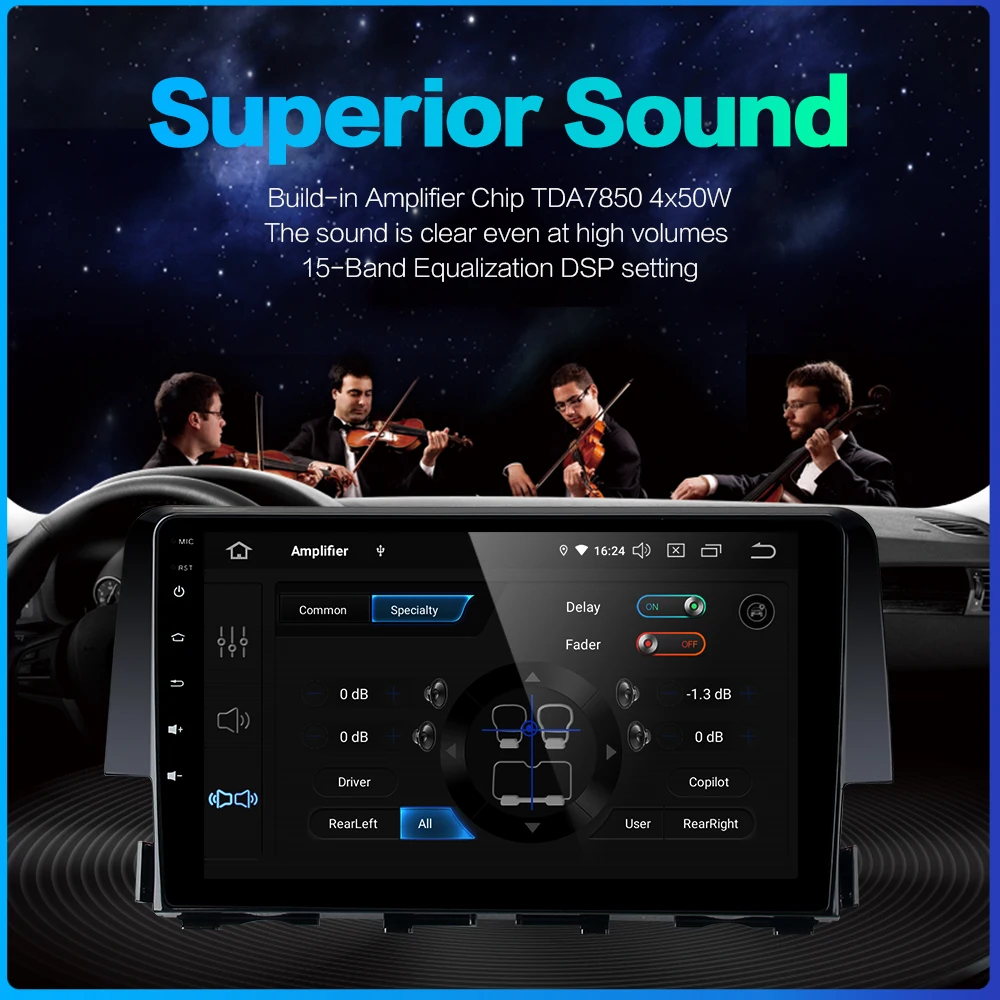 Best Dasaita 9" HDMI Car 1 Din Radio Android 9.0 for Honda Civic 2015 2016 Navigation GPS Stereo MAX6 DSP 64GB ROM 4 Best Dasaita 9" HDMI Car 1 Din Radio Android 9.0 for Honda Civic 2015 2016 Navigation GPS Stereo MAX6 DSP 64GB ROM 4