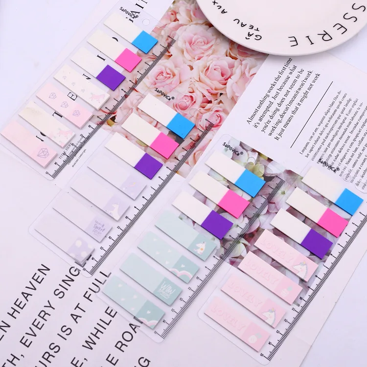 

Cute Unicorn N Times Memo Pad wtih ruler Colorful Sticky Notes Notepad Bookmark Stationery stickers Gift school supplies