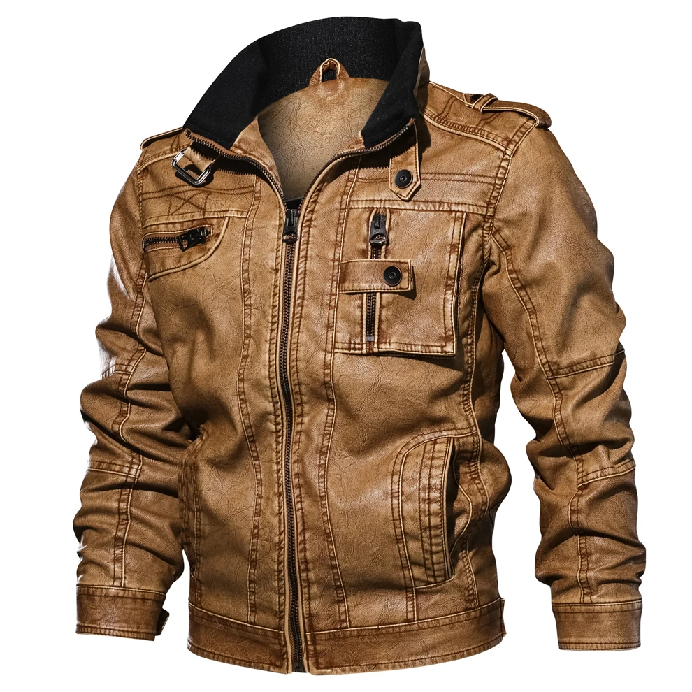 Мужские Куртки из искусственной кожи, повседневная верхняя одежда, зимние мотоциклетные куртки для фитнеса, кожаные куртки 6XL 7XL jaqueta de couro