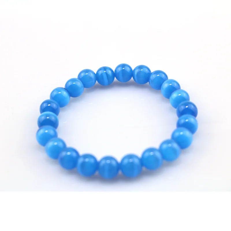 

8MM Blue cat eye stone Beads men bracelets Lucky Charm Natural stone Leopard Bracelets for men Yoga Bracelet