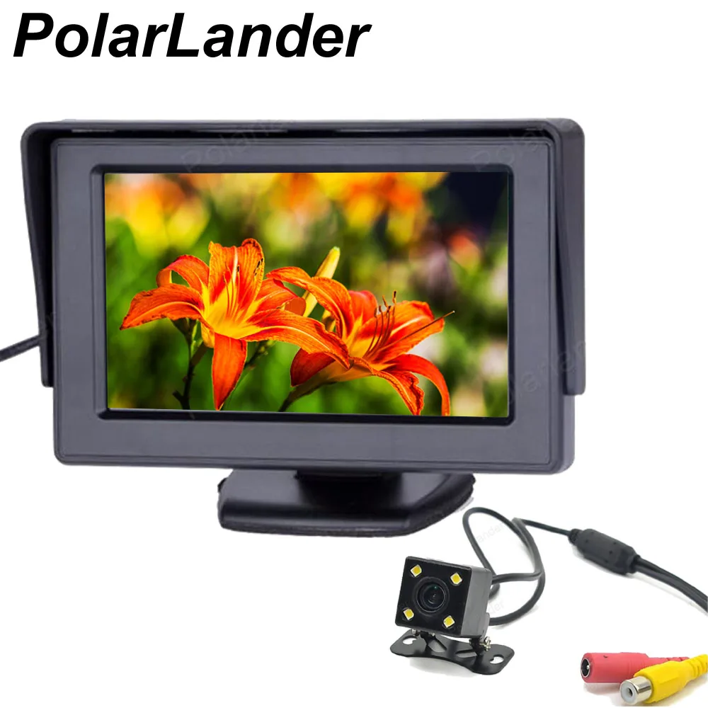 High quality 4 LED backlight display Rear view Car Reversing Camera and 4.3 inch Color TFT LCD