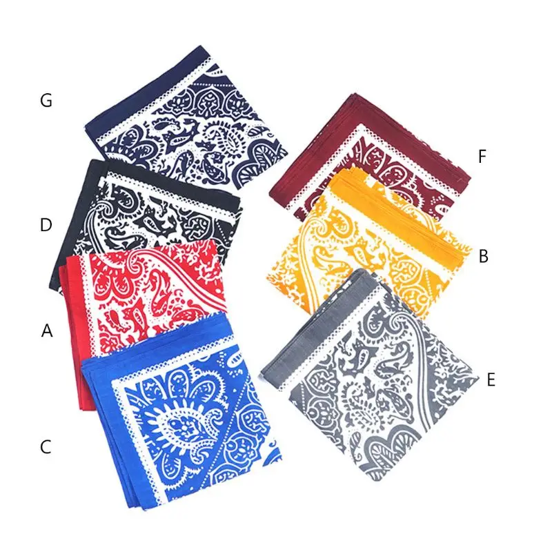 

58x58cm Korean Women Cotton Square Bandana Ethnic Geometric Paisley Floral Print Headband Vintage Neck Tie Decorative Headwrap