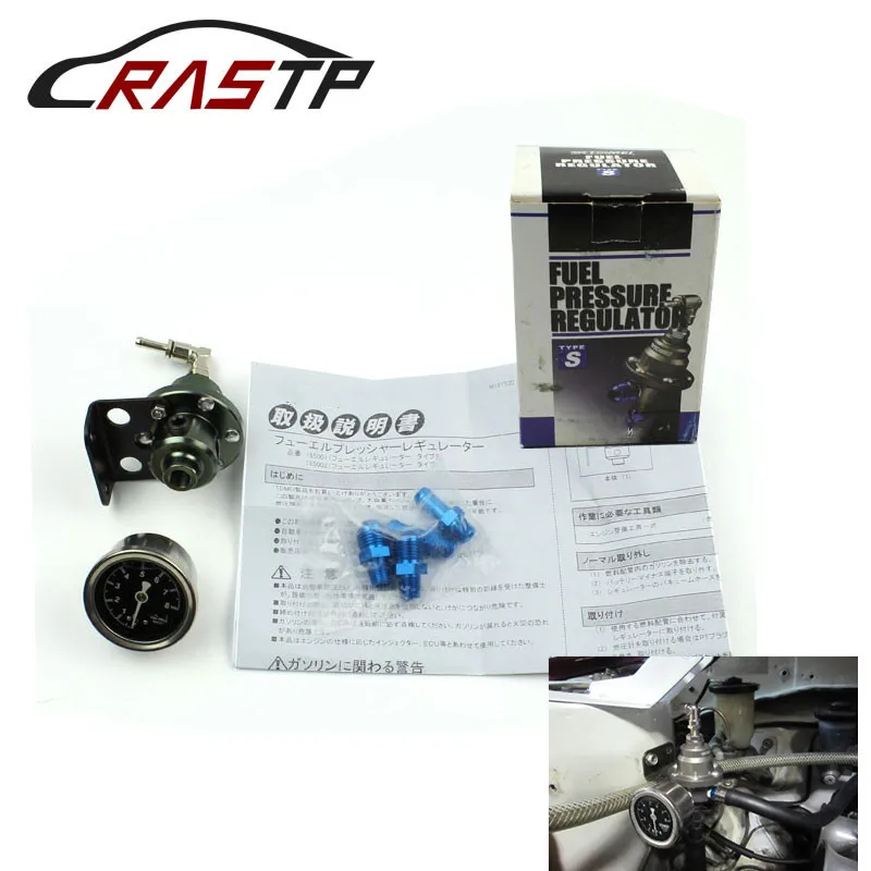 

RASTP-Universal Adjustable Fuel Pressure Regulator With Original Gauge and Instructions with Logo RS-FRG003