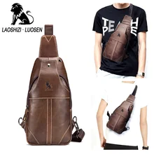 LAOSHIZI Новая Мода коровья кожа Сумка через плечо для мужчин известный бренд большой емкости слинг мужская нагрудная сумка мессенджер роскошные сумки