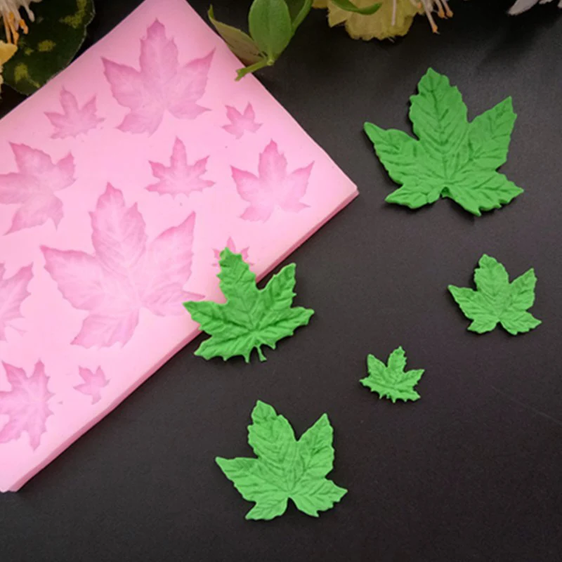 

Leaf Shape Silicone Press Mold Fondant Mould Cake Decoration Tools Chocolate 3D Baking Molds MJJ88