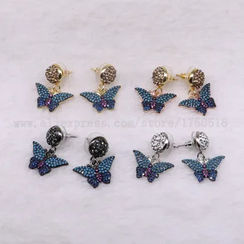 

5 pairs tiny butterfly earrings colorful Insects fly Bee High quality Gift for lady insect earrings bugs jewelry Earrings 3243