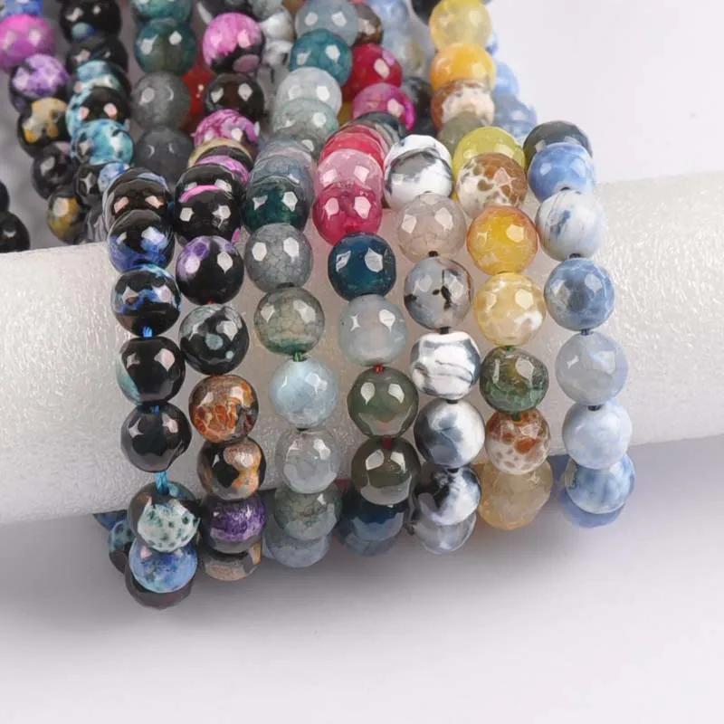 8 мм 20 шт. натуральный камень красящий эффект многогранник геометрические бусины