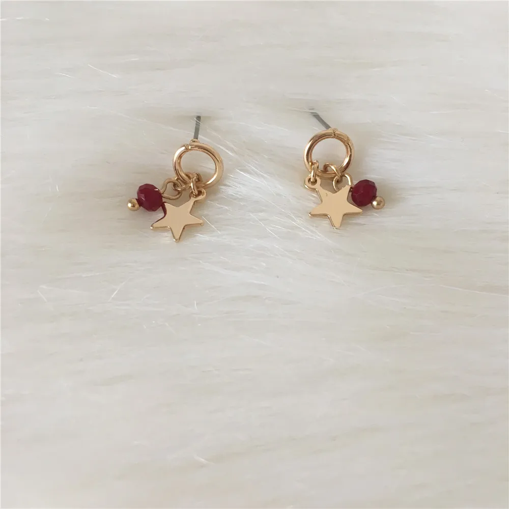 

CUTE EARRINGS GOLD COLOR PLATING STAR BEAD SMALL STUD EARRING FOR WOMEN GIRL