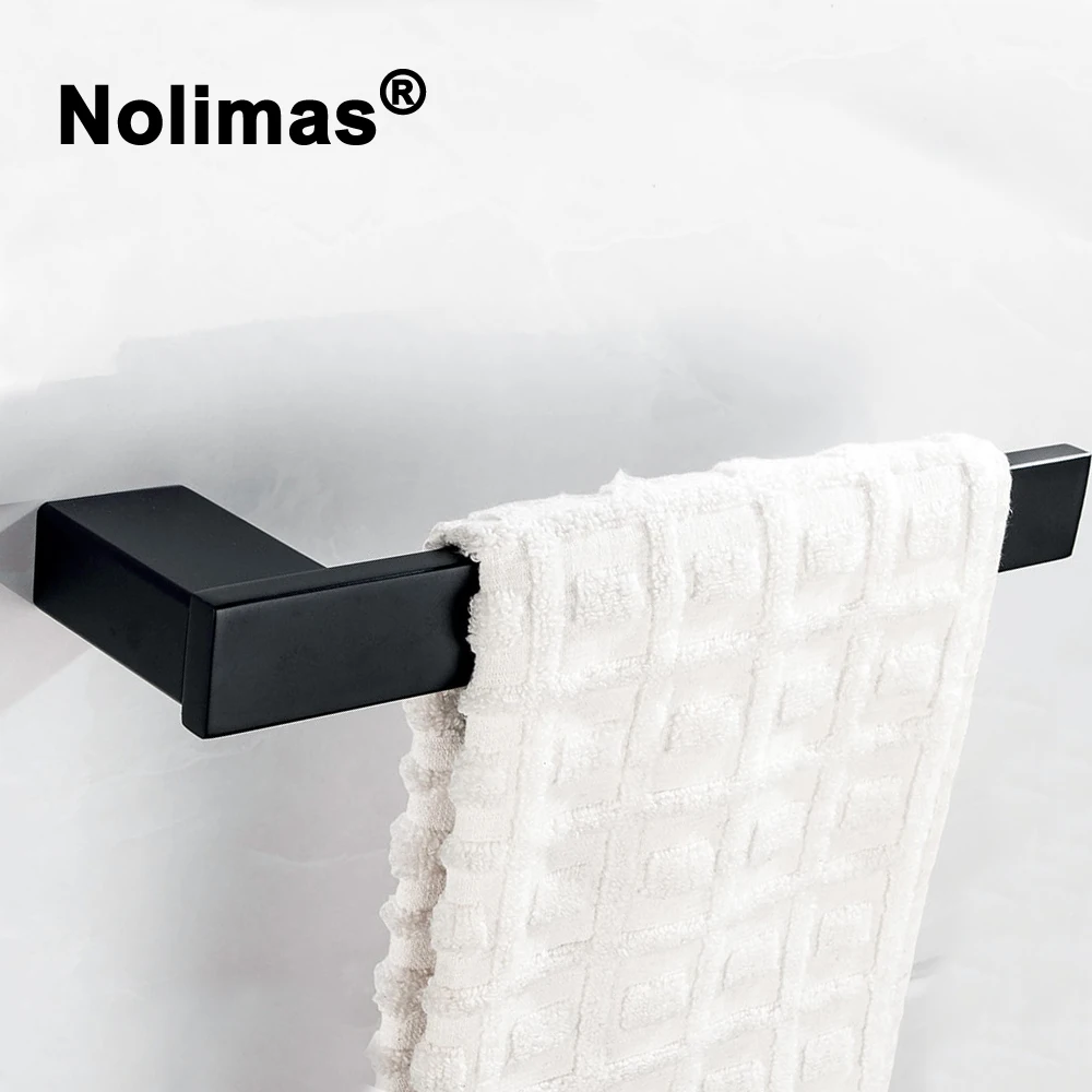 Electroplated SUS 304 Stainless Steel Towel Ring Single Towel Bar Black
