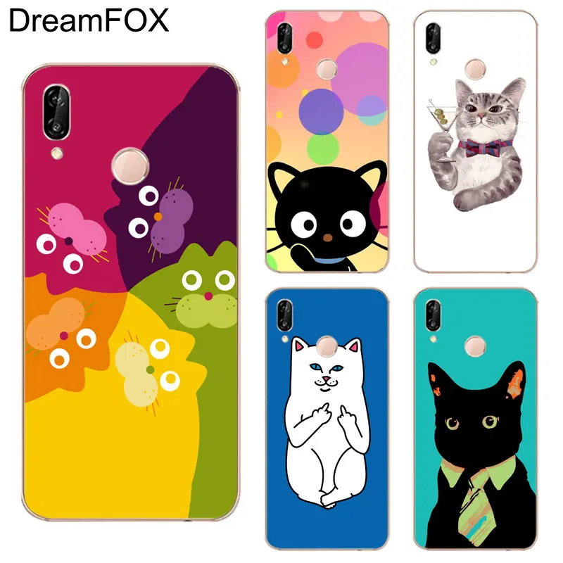 DREAMFOX K217 полосатый котенок Ноги Мягкие TPU силиконовый чехол для huawei Honor 6A 6C 7X9 10 P20 lite