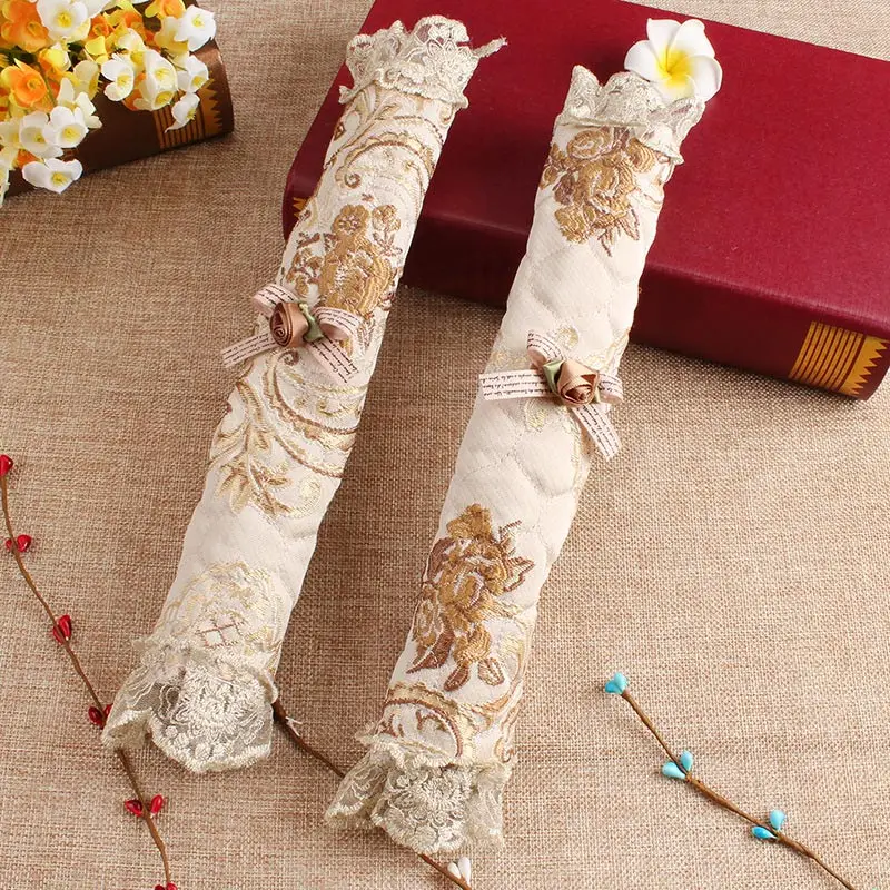 

2pcs Door Handle Cover Lace Embroidered Refrigerator Handle Covers Door Knob LXY9 NO22