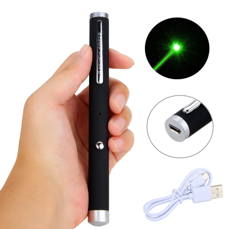 

USB Rechargeable Lazer Pointer Burning Beam 532nm Green Laser Pen Light Instructor Pen Flashlight Torch