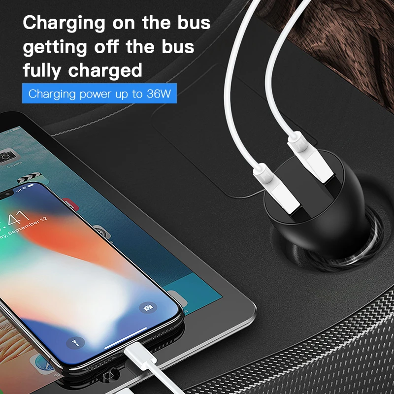 KUULAA Quick Charge 3,0 36 Вт двойное автомобильное зарядное устройство USB для Xiaomi Mi 9 huawei P30 Pro QC3.0 QC 3,0 Автомобильное быстрое зарядное устройство для телефона