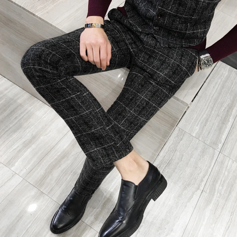 men's wool plaid pants