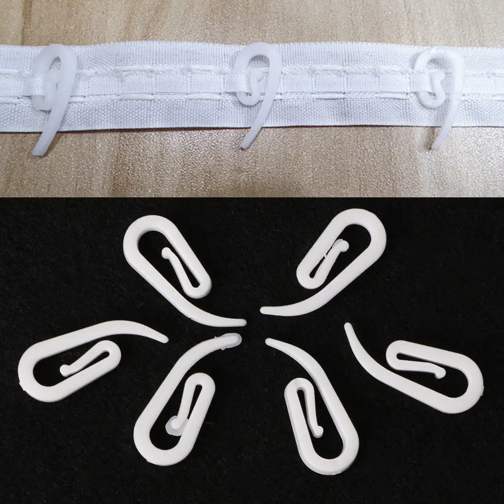 100Pcs Plastic Hanging Curtain Hooks Rings Hanger For Car Caravan Home