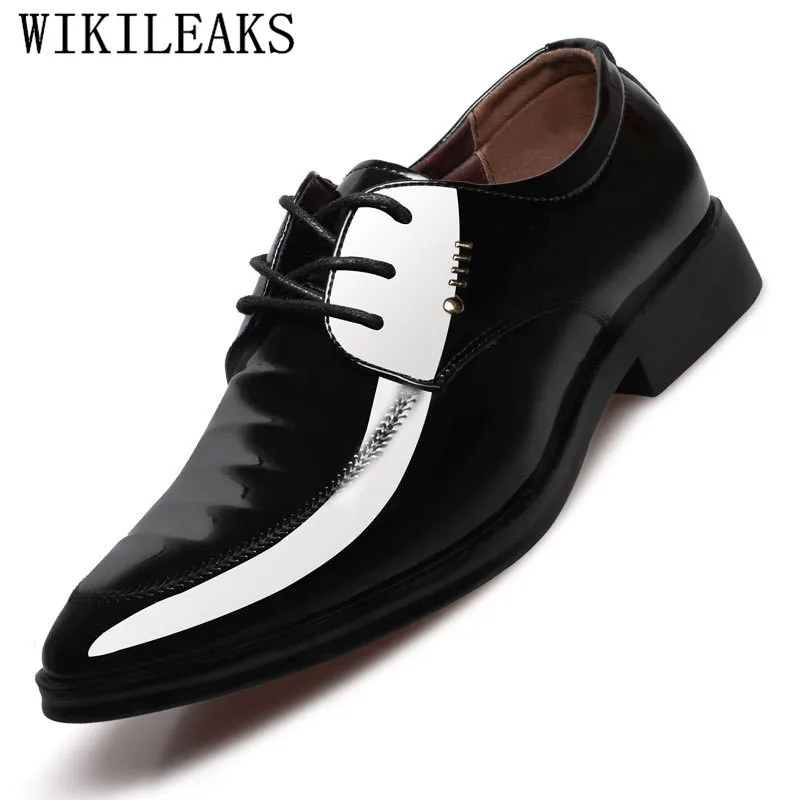 Zapatos De oficina charol para Hombre, calzado De vestir De cuero suave, Oxford, para boda, Social - AliExpress Mobile