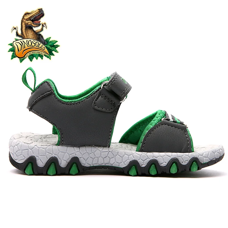 DINOSOLES Toddler Sandals Light Up Summer Kids Boys Shoes 3D Dinosaur Children Sandal Led Glowing Beach Baby Shoes 2019