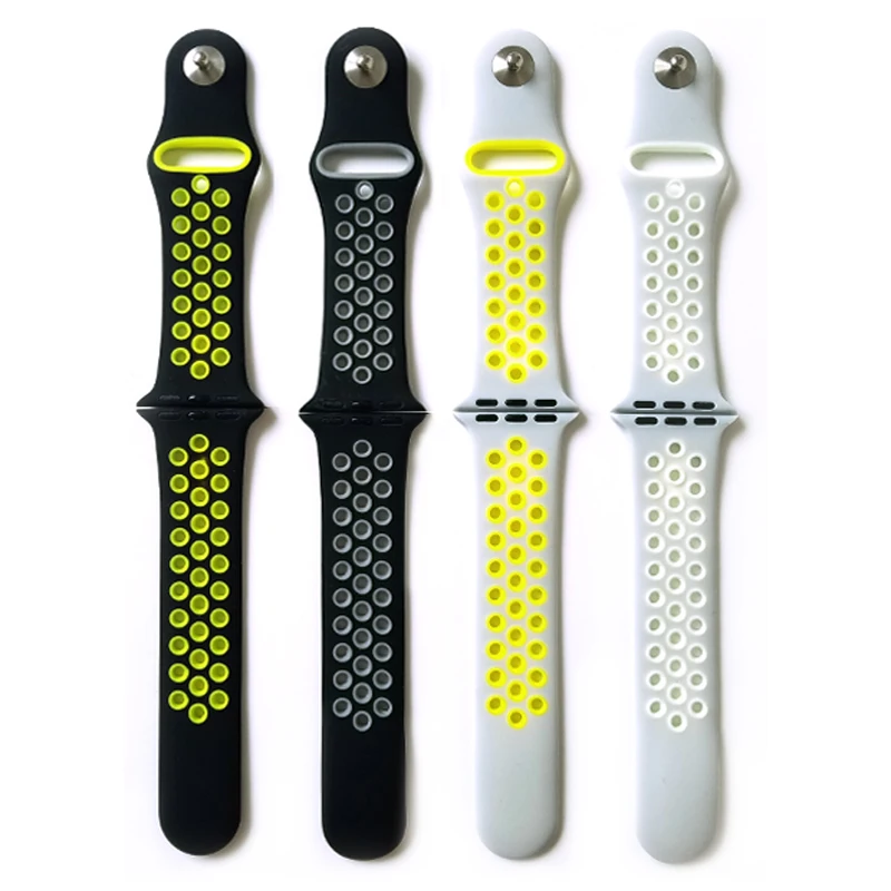 

New Flexible breathable sports Silicone Bands Strap for Apple Watch bands 38mm 42mm Bracelet Strap for Apple Watch bands