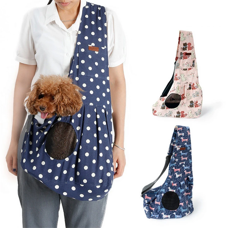 Pet Carrier Bag Oxford Dog Cat Puppy Aminal Sling Single Shoulder Bag Warm Winter Dog Front