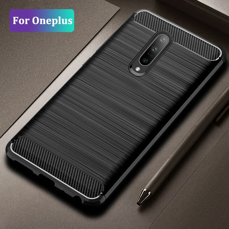 

For OnePlus 7 Pro Case Silicone Back Cover Carbon Fiber Bumper Soft TPU Protector Phone Case For One Plus 7 1+7 Cases