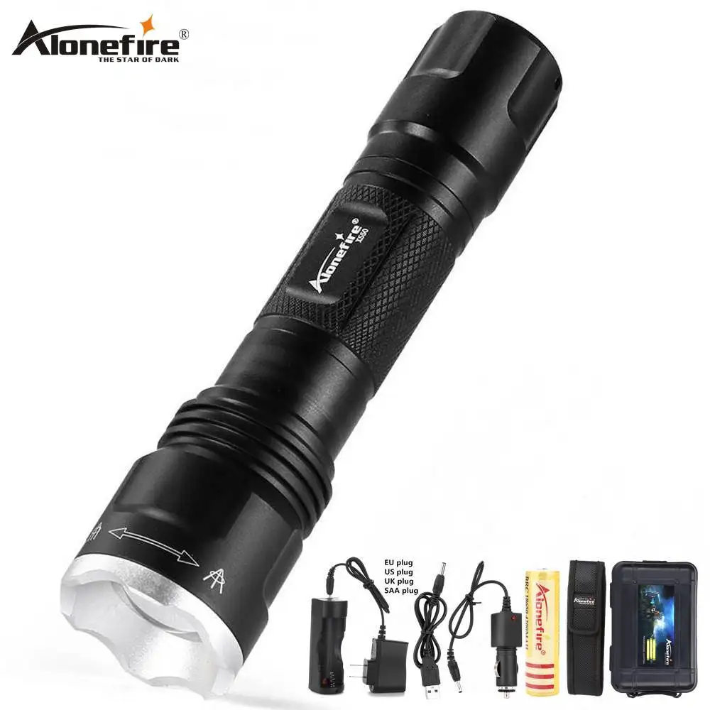 

AloneFire X550 high power led Flashlight XM-L2 waterproof Zoom Outdoor Hunting Torch Night Flash light camping lamp