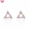 Rose or argent couleur Triangle cubique zircon boucles d'oreilles cristal pierre échantillon géométrique boucle d'oreille pour les femmes fête bijoux 2022 ► Photo 2/6