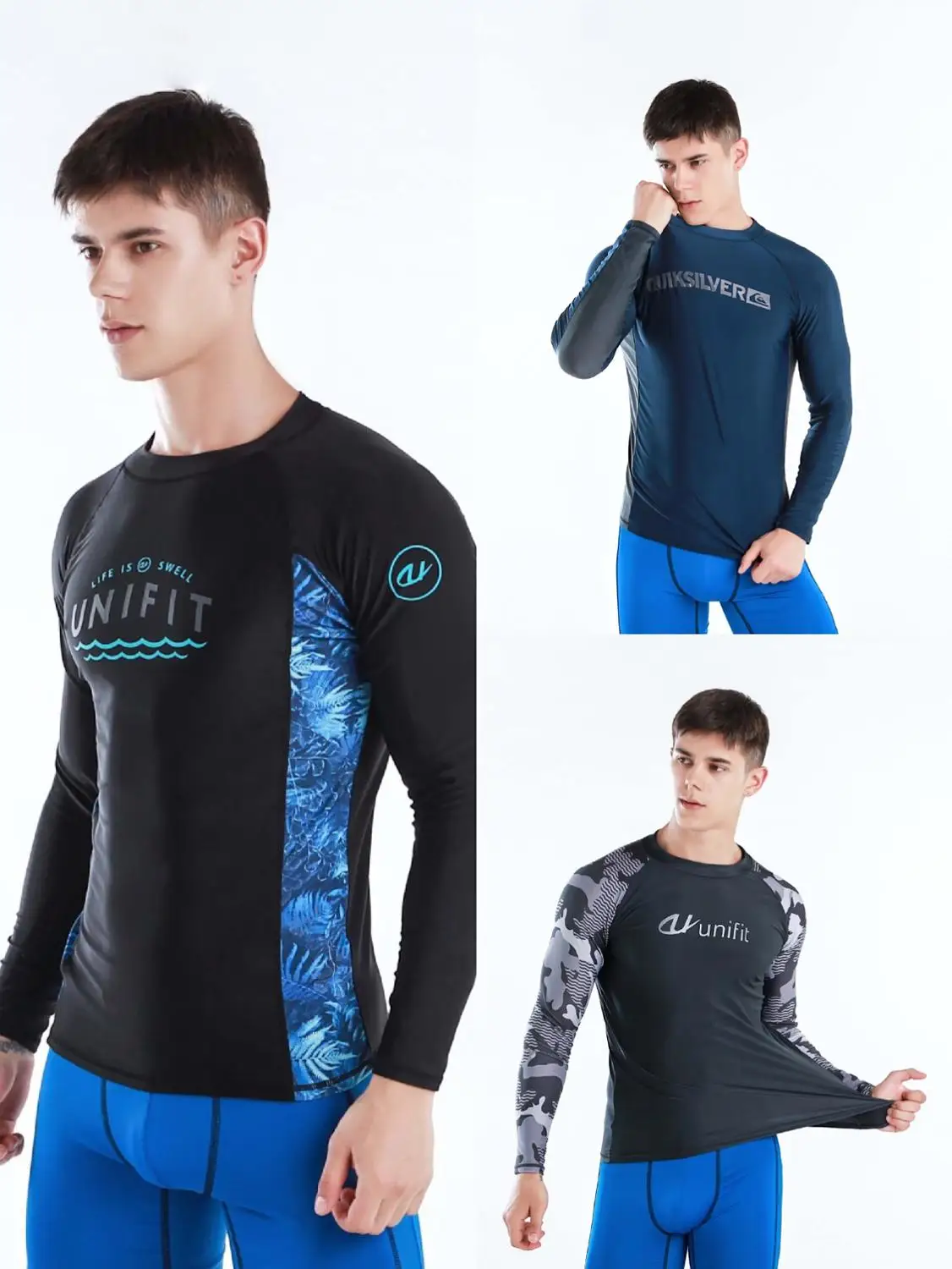 

TSMC UV Protection Lycra Rashguard Men Long Sleeve Swimsuit Swim Rash Guard Quick Dry Surf Driving T Shirt For Swimming Clothes
