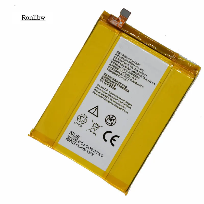 Сменный аккумулятор Ronlibw 3400 мАч 13 1 Вт/ч Li3934T44P8h876744 для ZTE Grand X Z988 Max2 ZMAX PRO