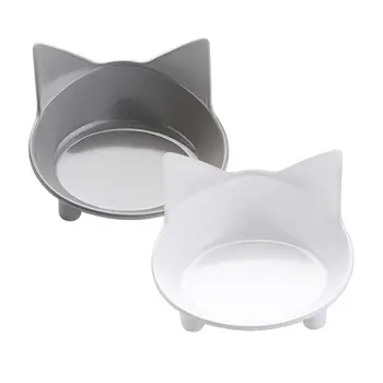 

Adeeing Cute Cat Shape Cat Food Bowls Anti-slip Pet Cat Dog Water Food Dish Pet Supplies