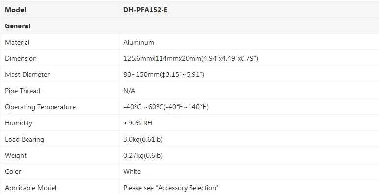 PFA152-E полюс кронштейн DH-PFA152-E