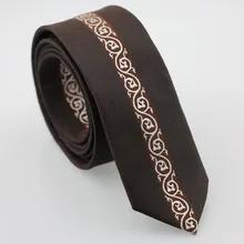 YIBEI Coachella Галстуки из микрофибры узкие черные коричневые серебряные Пейсли вертикальные полосы тонкие галстуки Cravatta обтягивающие взрослые шеи галстук