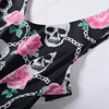 A-line Cute Floral skull Print Dress 2