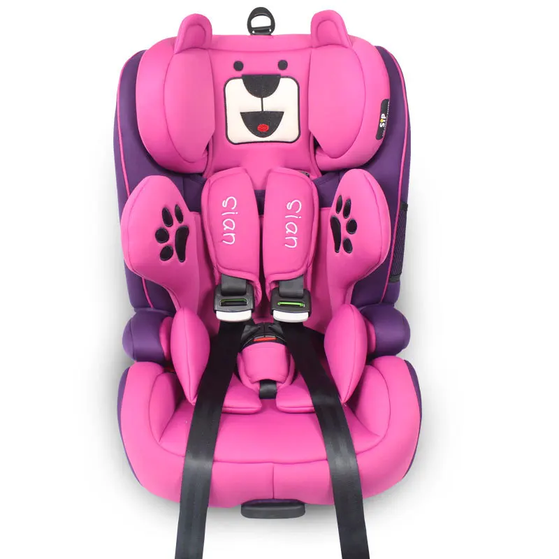 Интерфейс ISOFIX портативное детское автомобильное кресло-трансформер детское автокресло безопасности детское сиденье-усилитель сиденье пятиточечный ремень безопасности ECE - Цвет: Розовый